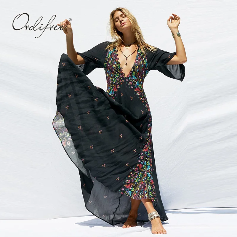 Ordifree 2019 Summer Boho Women Maxi Dress Bohomian Floral Print Long Loose White Dress Robe Femme
Ordifree 2019 Summer Boho Women Maxi Dress Bohomian Floral Print Long Loose White Dress Robe Femme