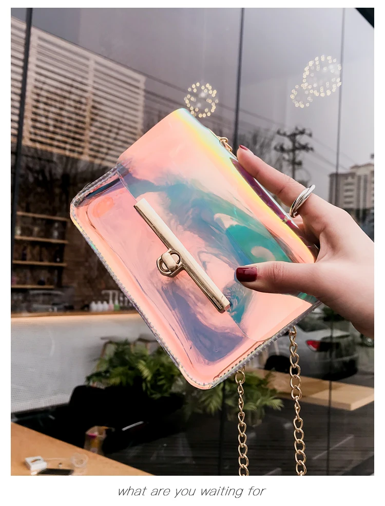 2019 New Fashion Laser Holographic Shoulder Bags Transparent Bag PVC Jelly Mini Tote Messenger Ladies Shoulder Chain Bags
2019 New Fashion Laser Holographic Shoulder Bags Transparent Bag PVC Jelly Mini Tote Messenger Ladies Shoulder Chain Bags
