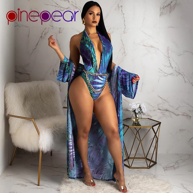 PinePear Leaf Printing Halter Deep V Neck Backless Bodysuit and Cover Up 2 Piece Set 2019 Women Swimsuit Beach Wear Dropshipping
PinePear Leaf Printing Halter Deep V Neck Backless Bodysuit and Cover Up 2 Piece Set 2019 Women Swimsuit Beach Wear Dropshipping