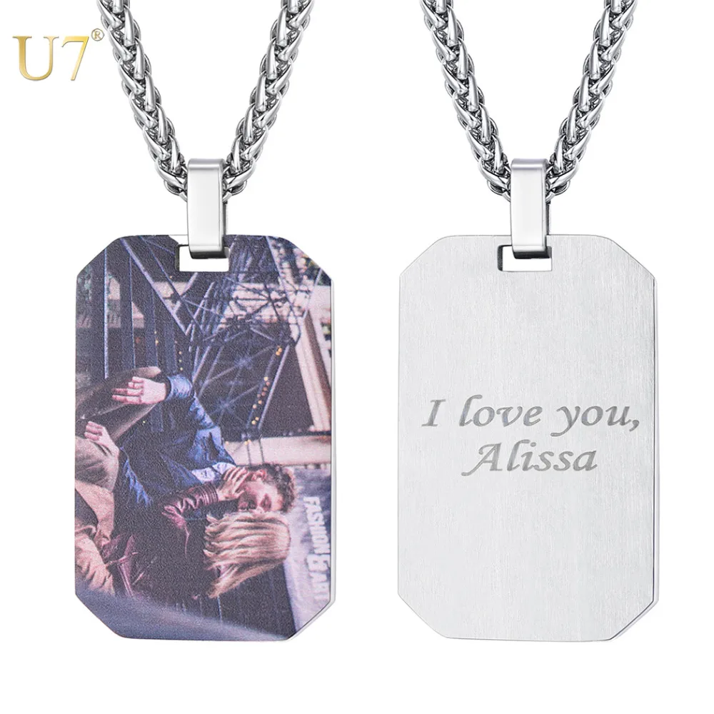 U7 Stainless Steel Custom Engraved Necklace Text Engraving Blank Dog Tag Pendant Necklace Personalized Name Photo Jewelry P1243
U7 Stainless Steel Custom Engraved Necklace Text Engraving Blank Dog Tag Pendant Necklace Personalized Name Photo Jewelry P1243