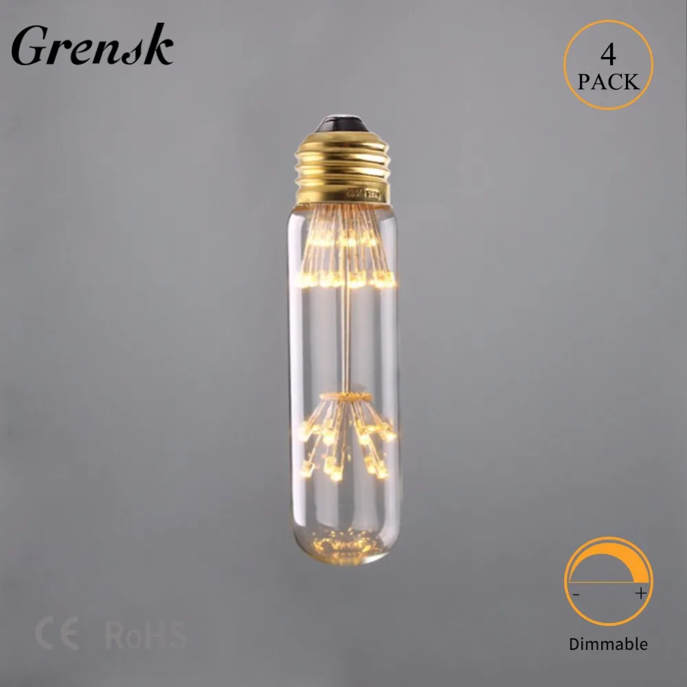 Grensk Dimmable Led Fireworks Light Bulb T30 Tubular Edison E27 220v 3w Lamp Warm 2200k Led Light Bulb Decorative Light Lampara
Grensk Dimmable Led Fireworks Light Bulb T30 Tubular Edison E27 220v 3w Lamp Warm 2200k Led Light Bulb Decorative Light Lampara