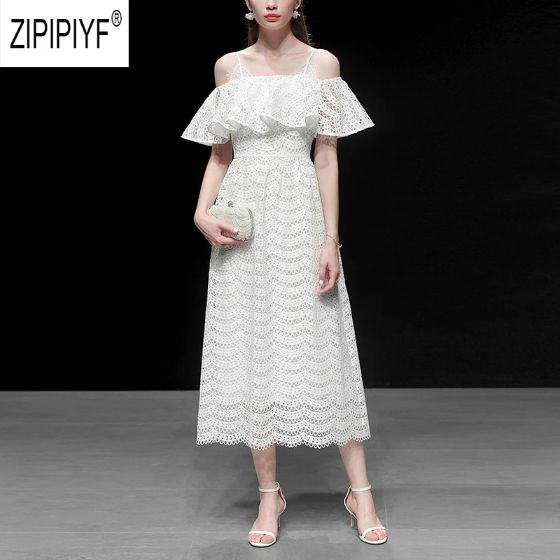 2019 Summer Fashion Women Dresses Off The Shoulder Ruffles Hollow Out Ball Gown Lace Dresses Party Evening Casual Dresses Z1862
2019 Summer Fashion Women Dresses Off The Shoulder Ruffles Hollow Out Ball Gown Lace Dresses Party Evening Casual Dresses Z1862