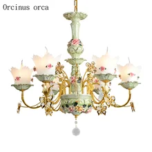 European luxury flower ceramic chandelier living room bedroom French idyllic dream LED chandelier free shipping
European luxury flower ceramic chandelier living room bedroom French idyllic dream LED chandelier free shipping