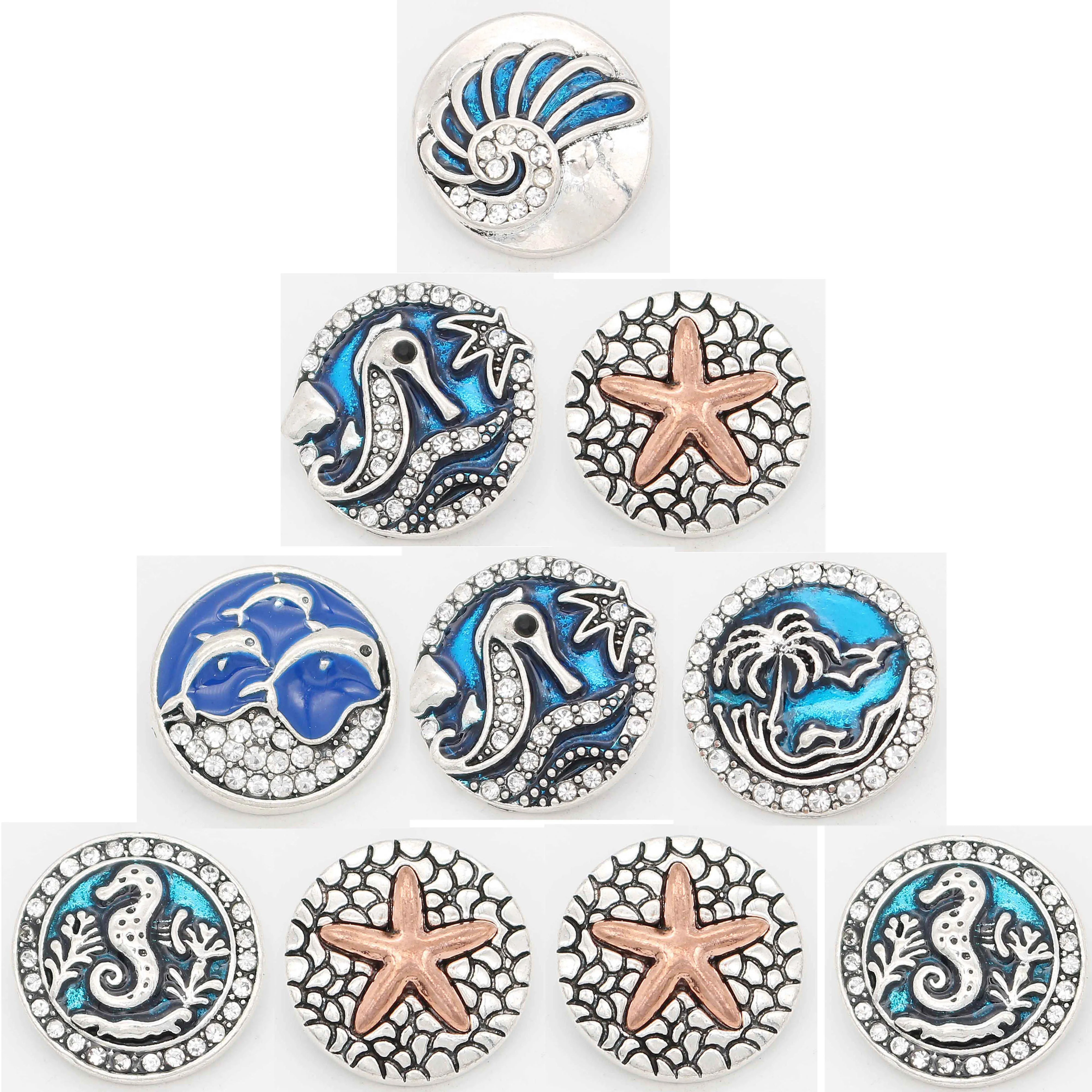 2019 New Design High Quality Crystal 18mm Snap Button Seahorse Conch starfish for Women men Charm Bracelet Snaps Jewelry
2019 New Design High Quality Crystal 18mm Snap Button Seahorse Conch starfish for Women men Charm Bracelet Snaps Jewelry