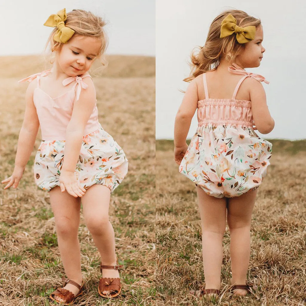 Newborn Infant Baby Girl Kids Cute Floral Jumpsuit Halter Romper In Summer Sleeveless Sunsuit Patchwork Outfit Summer 2019
Newborn Infant Baby Girl Kids Cute Floral Jumpsuit Halter Romper In Summer Sleeveless Sunsuit Patchwork Outfit Summer 2019