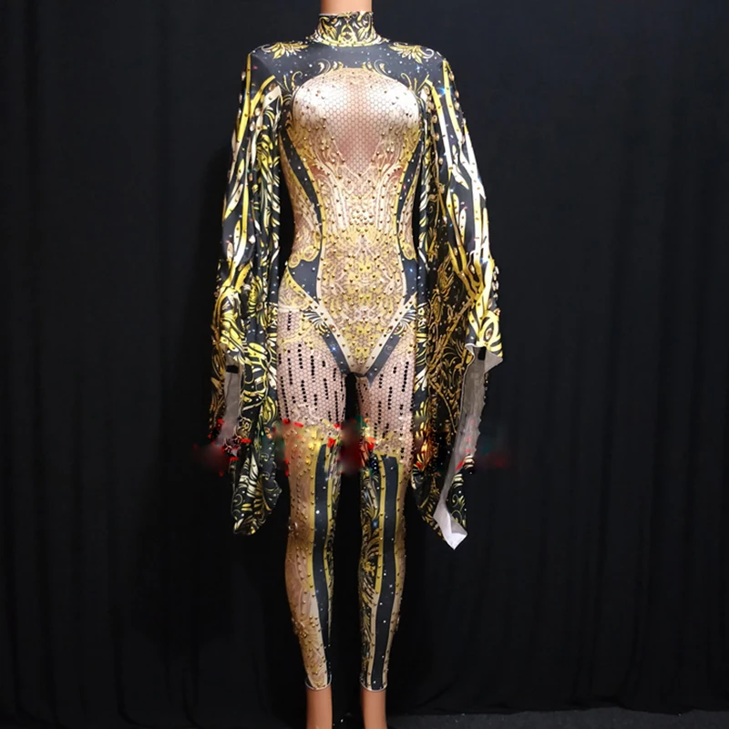 Shining Black Jumpsuit Outfit Women bodysuit Celebrate Rhinestone Costume Female Singer Big Sleeves Lady Performance Wear DN2989
Shining Black Jumpsuit Outfit Women bodysuit Celebrate Rhinestone Costume Female Singer Big Sleeves Lady Performance Wear DN2989