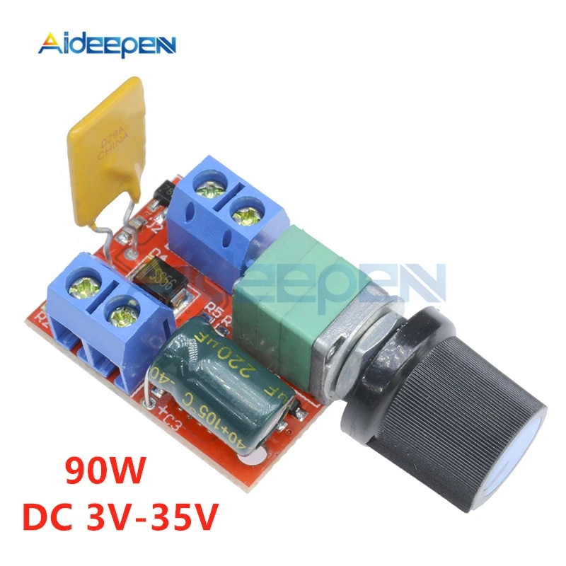 Mini 5A 90W PWM 12V DC Motor Speed Controller Module DC-DC 3V-35V Adjustable Speed Regulator Control Governor Switch 5V 24V
Mini 5A 90W PWM 12V DC Motor Speed Controller Module DC-DC 3V-35V Adjustable Speed Regulator Control Governor Switch 5V 24V
