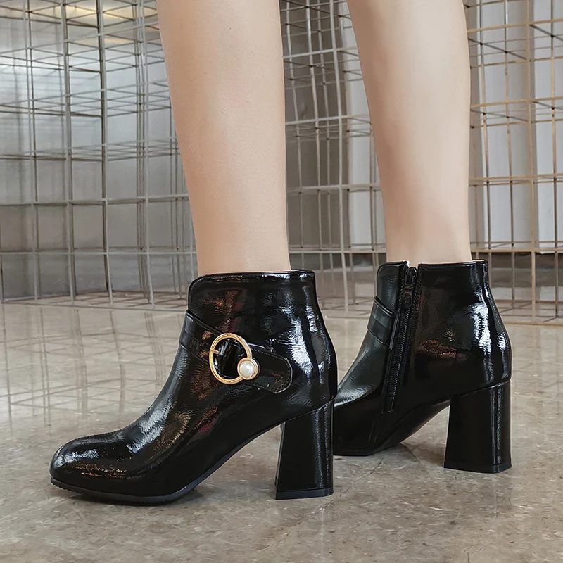 2019 Spring Winter Ankle Boots for Women High Heels Shoes Square Toe Fashion Patent Leather Motorcycle Boots Woman Botas Mujer
2019 Spring Winter Ankle Boots for Women High Heels Shoes Square Toe Fashion Patent Leather Motorcycle Boots Woman Botas Mujer