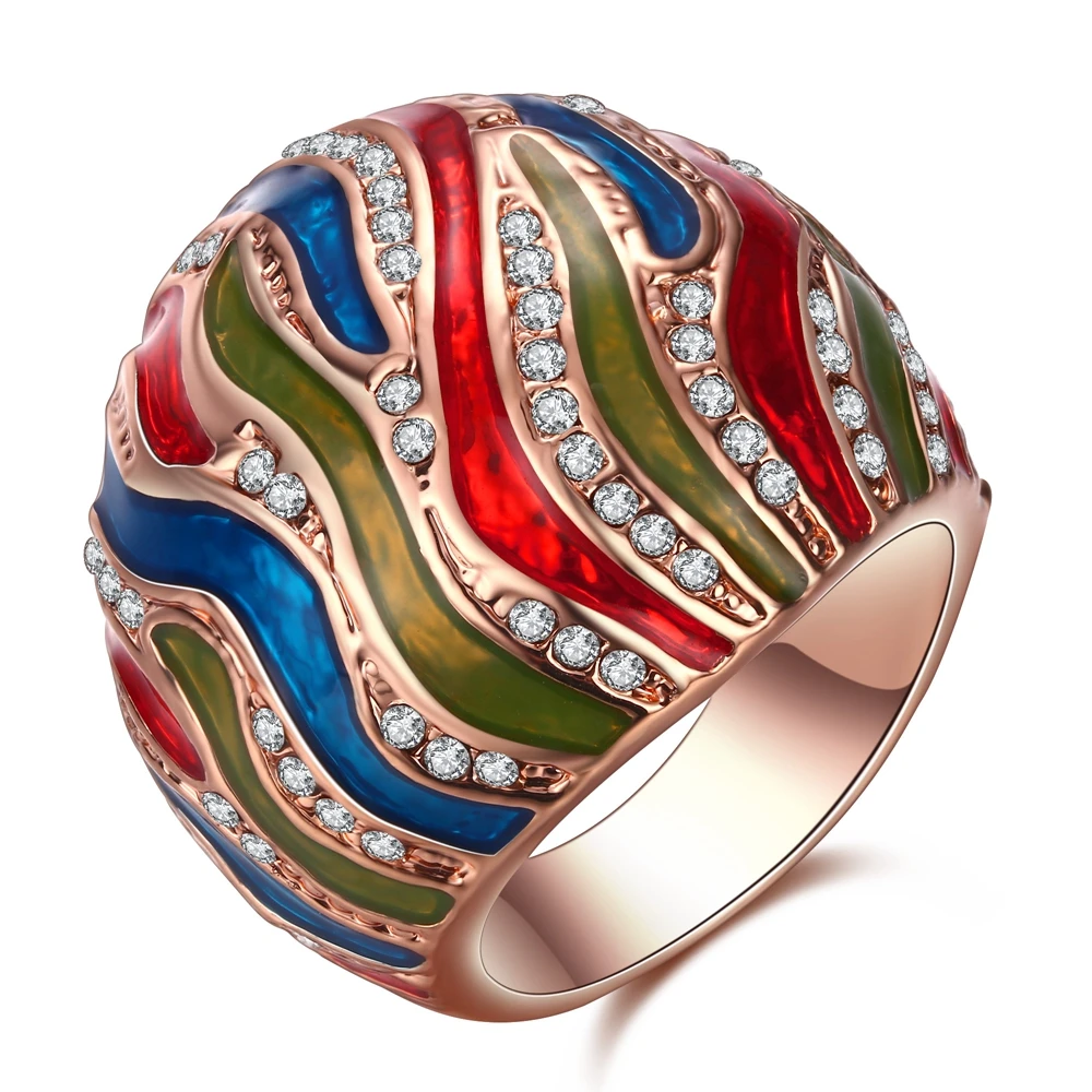 2018 Punk Fashion Zircon Rings Big Elegant Evening Party Rings for Women Rose Gold Color Colorful Thick Enamel Anillos Mujer Z1
2018 Punk Fashion Zircon Rings Big Elegant Evening Party Rings for Women Rose Gold Color Colorful Thick Enamel Anillos Mujer Z1