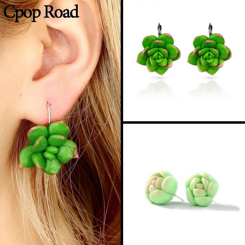 Cpop Cute Green Succulent Plants Personality Polymer Clay Earrings Women Jewelry Accessories Gift for Friend Hot Sale Wholesale
Cpop Cute Green Succulent Plants Personality Polymer Clay Earrings Women Jewelry Accessories Gift for Friend Hot Sale Wholesale