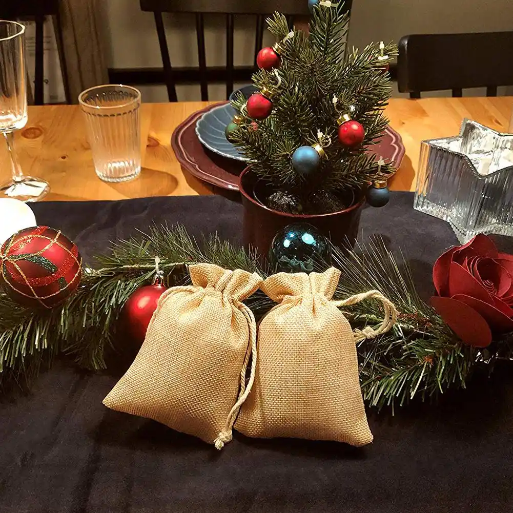 100piece burlap bags with drawstring gift bags for wedding party