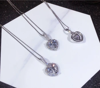 Hot 100% Original 925 Sterling Silver Romantic Fashion Women Necklace Jewelry Silver Color AAA Zircon Heart Pendant Necklace
Hot 100% Original 925 Sterling Silver Romantic Fashion Women Necklace Jewelry Silver Color AAA Zircon Heart Pendant Necklace