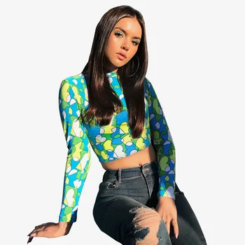 Women's Heart Floral Printed Tshirt Solid Blue Female Skinny Tee T-shirts Spring Summer Fashion Casual Slim Lady Cropped Tops
Women's Heart Floral Printed Tshirt Solid Blue Female Skinny Tee T-shirts Spring Summer Fashion Casual Slim Lady Cropped Tops