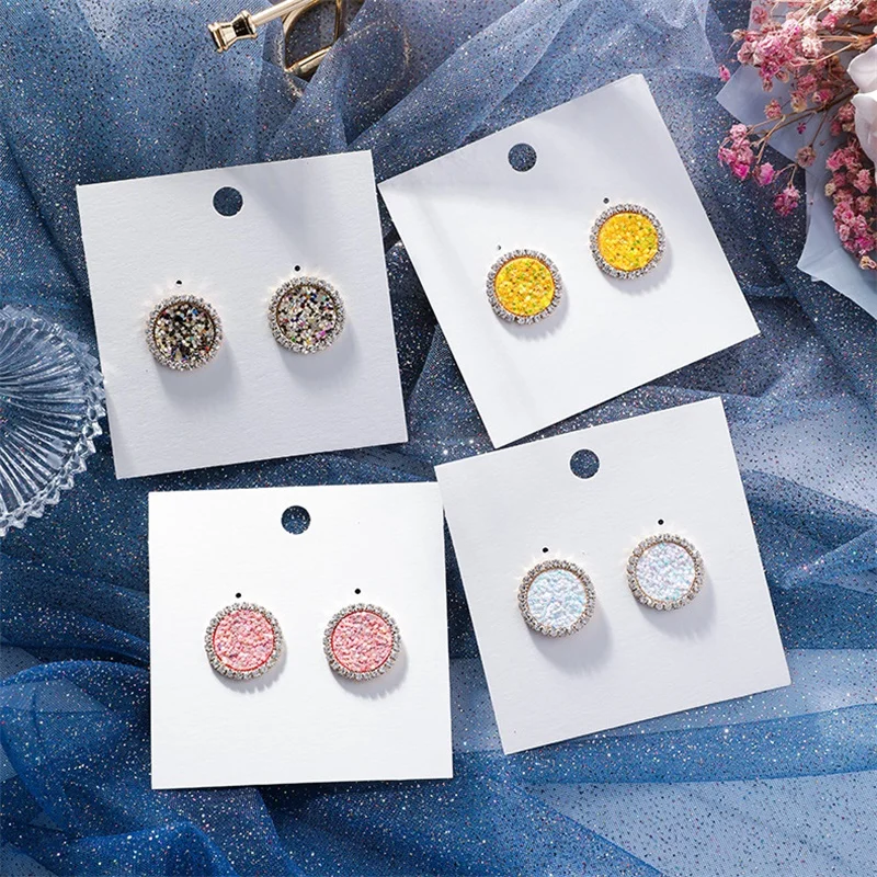 925 silver Needle Earrings Geometric Elegant Rhinestone color Fish scale Sequins round Earrings Fashion Simple Jewelry Gifts
925 silver Needle Earrings Geometric Elegant Rhinestone color Fish scale Sequins round Earrings Fashion Simple Jewelry Gifts