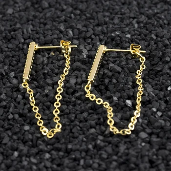 10pairs/Lot Unique Stainless Steel Long Chain Earrings For Women 2020 CZ Bar Charm Stud Earrings Fashion Jewelry Pendientes Plat
10pairs/Lot Unique Stainless Steel Long Chain Earrings For Women 2020 CZ Bar Charm Stud Earrings Fashion Jewelry Pendientes Plat
