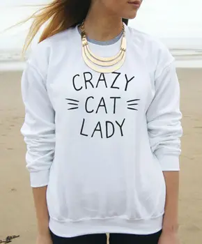 CRAZY CAT LADY Print Harajuku Women Sweatshirt Jumper Casual Hoody For Lady Funny Hipster Street Black White Christmas TZ203-81
CRAZY CAT LADY Print Harajuku Women Sweatshirt Jumper Casual Hoody For Lady Funny Hipster Street Black White Christmas TZ203-81