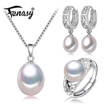 FENASY Natural Freshwater Pearl Jewelry Sets Pearl Pendant Necklace Silver Earrings For Women Drop Earrings Fashion Ring New
FENASY Natural Freshwater Pearl Jewelry Sets Pearl Pendant Necklace Silver Earrings For Women Drop Earrings Fashion Ring New