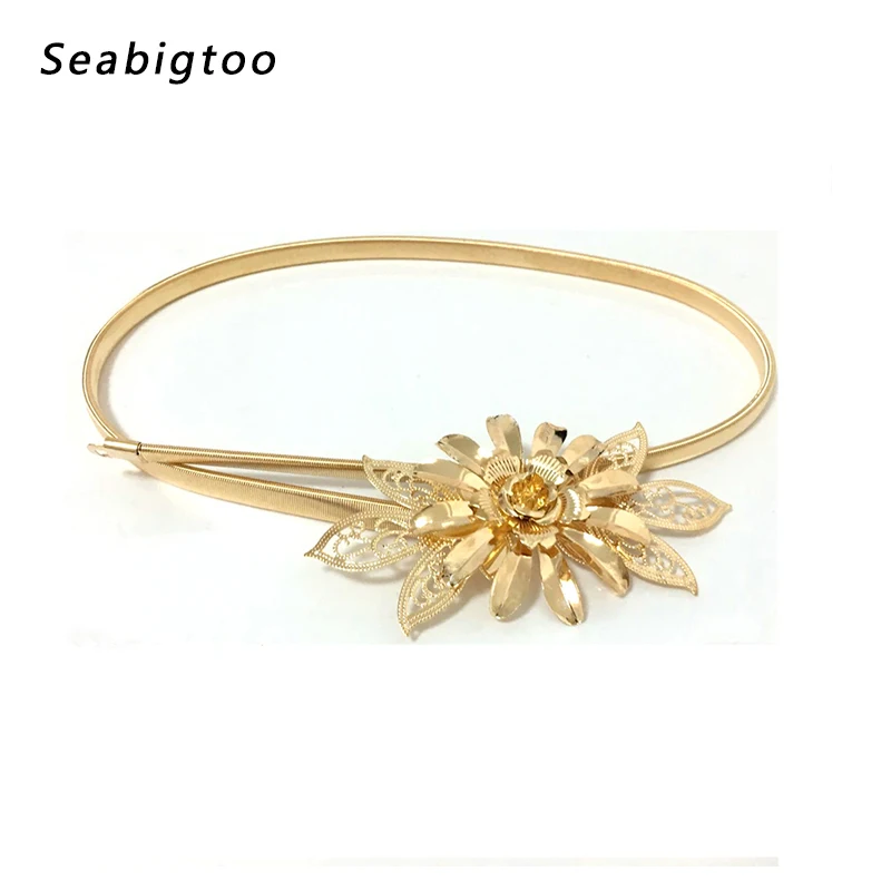 Fashion elastic metal belts for Women Bling Gold Flower designer Elastic Strap Stretch Waist for for dresses Luxury Elegant
Fashion elastic metal belts for Women Bling Gold Flower designer Elastic Strap Stretch Waist for for dresses Luxury Elegant