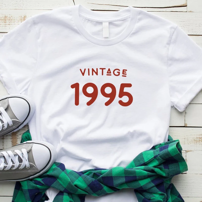 24th Birthday Party Vintage 1995 T Shirt 90s Aesthetic Cotton Short Sleeve Women Tshirt Plus Size Gift for Her Drop Shipping
24th Birthday Party Vintage 1995 T Shirt 90s Aesthetic Cotton Short Sleeve Women Tshirt Plus Size Gift for Her Drop Shipping