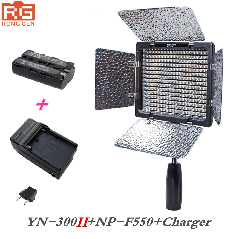 Светодиодсветильник для видеосъемки YONGNUO YN-300II 3200K-5500K + фото-и видеокамера с