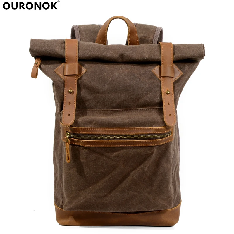 OURONOK School Bag Men's Backpack Vintage Canvas Backpack Computer Backpack Multifunction Waterproof Casual Canvas Travel Bag
OURONOK School Bag Men's Backpack Vintage Canvas Backpack Computer Backpack Multifunction Waterproof Casual Canvas Travel Bag
