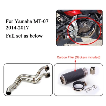 MT-07 MT07 FZ-07 FZ07 MT 07 Motorcycle Muffler Exhaust System Contact Mid Pipe Tube Slip on For Yamaha MT-07 FZ-07 2014-2017
MT-07 MT07 FZ-07 FZ07 MT 07 Motorcycle Muffler Exhaust System Contact Mid Pipe Tube Slip on For Yamaha MT-07 FZ-07 2014-2017