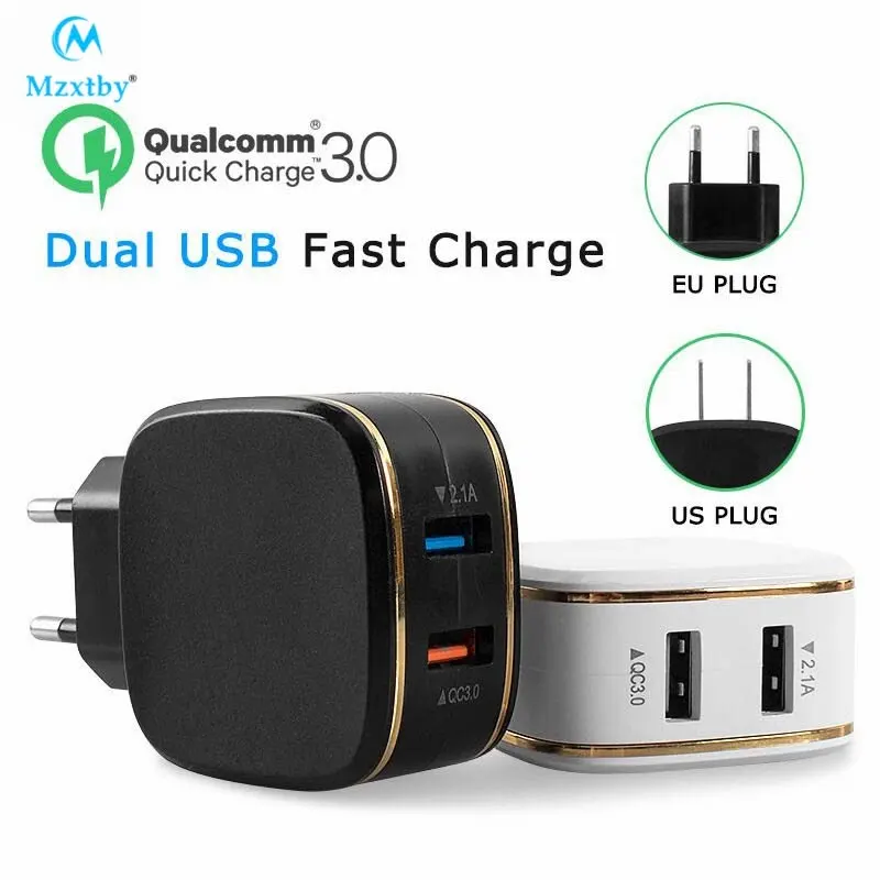 

Mzxtby Quick Charge 5V4.5A EU US QC3.0 USB Turbo Wall Fast Travel Charger for SAMSUNG HUAWEI Zenfone 3 HTC 10 LG G5 For iPhone