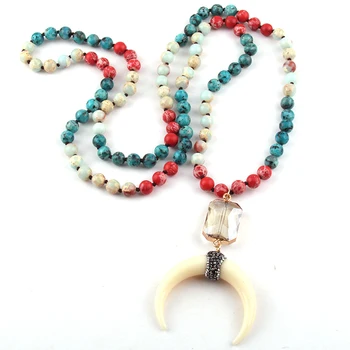 Fashion Bohemian Tribal Jewelry 108 Beads Multi Stone Knotted Crystal Link White Moon Charm Pendant Necklace Wome Yoga Necklace
Fashion Bohemian Tribal Jewelry 108 Beads Multi Stone Knotted Crystal Link White Moon Charm Pendant Necklace Wome Yoga Necklace