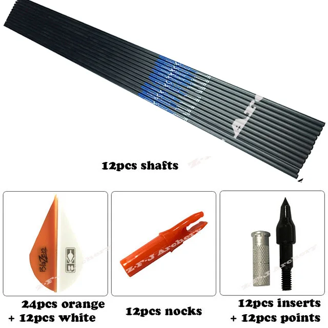 DIY Pure Carbon Arrows Spine 340 30" ID 6.2mm 2inch Plastic Vanes Nock For Compound bow Hunting Shooting Archery Outdoor
DIY Pure Carbon Arrows Spine 340 30" ID 6.2mm 2inch Plastic Vanes Nock For Compound bow Hunting Shooting Archery Outdoor