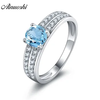 AINUOSHI Natural Blue Topaz Ring Engagement Wedding Party Ring 2 Rows Drill 0.8ct Round Cut 925 Sterling Silver Women Jewelry
AINUOSHI Natural Blue Topaz Ring Engagement Wedding Party Ring 2 Rows Drill 0.8ct Round Cut 925 Sterling Silver Women Jewelry