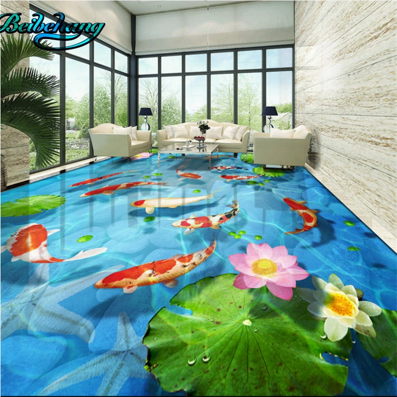 beibehang 3D cobbled lotus leaf lotus carp carpets floor tiles design custom wallpaper mural decoration
beibehang 3D cobbled lotus leaf lotus carp carpets floor tiles design custom wallpaper mural decoration