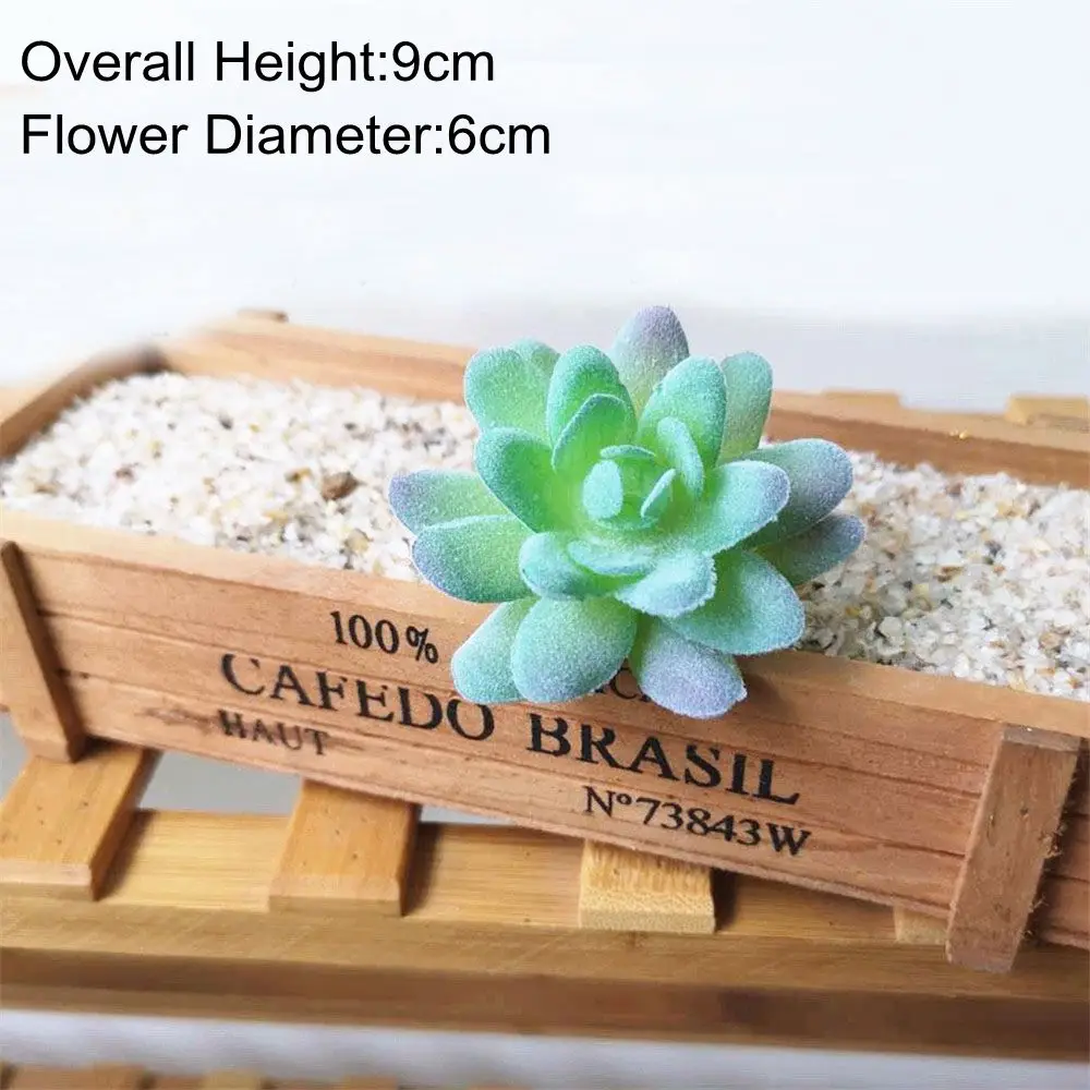 Green Artificial Succulents - Flocking Home Garden Decoration