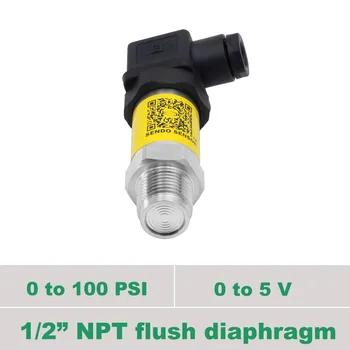 universal flush element pressure transducer, 100 psi gauge, 0 5 volt signal, 1 2 in NPT thread, AISI 316L diaphragm wetted parts
universal flush element pressure transducer, 100 psi gauge, 0 5 volt signal, 1 2 in NPT thread, AISI 316L diaphragm wetted parts