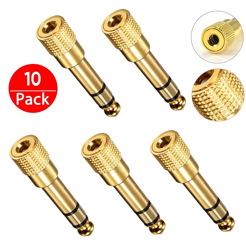 10pcs New 6.35mm 1/4 Inch Jack Plug to 3.5mm Female Stereo Headphone Socket Adapter
10pcs New 6.35mm 1/4 Inch Jack Plug to 3.5mm Female Stereo Headphone Socket Adapter