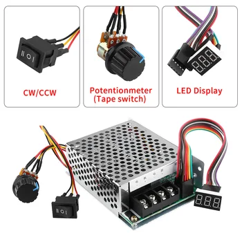 DC 10V-55V 40A PWM Brushed DC Motor Speed Controller CW CCW Reversible Switch With Digit Display Motor Governor Speed Regulator
DC 10V-55V 40A PWM Brushed DC Motor Speed Controller CW CCW Reversible Switch With Digit Display Motor Governor Speed Regulator