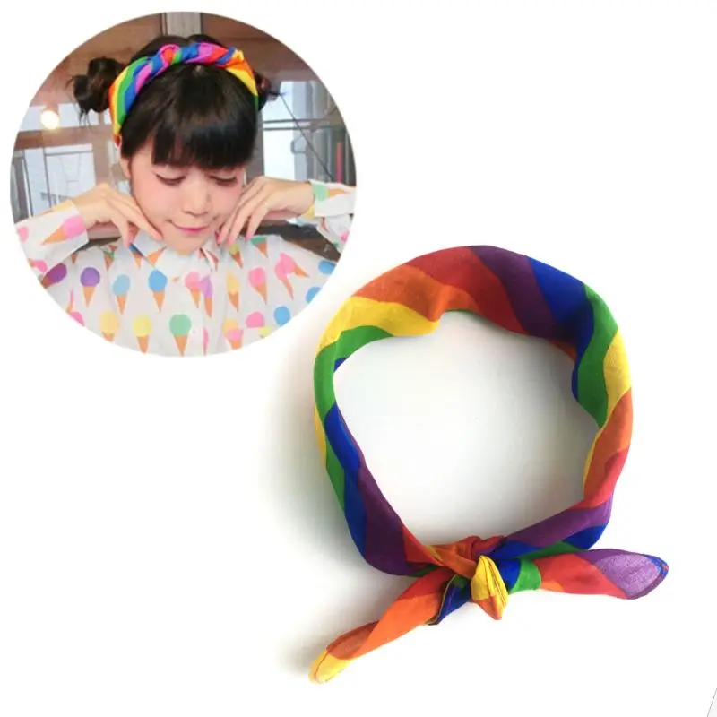 Unisex Rainbow Stripes Bandana Headband Hip Hop Dancing Square Neck Tie Head Scarf Gay Lesbian Party Parade Celebration Supplies
Unisex Rainbow Stripes Bandana Headband Hip Hop Dancing Square Neck Tie Head Scarf Gay Lesbian Party Parade Celebration Supplies