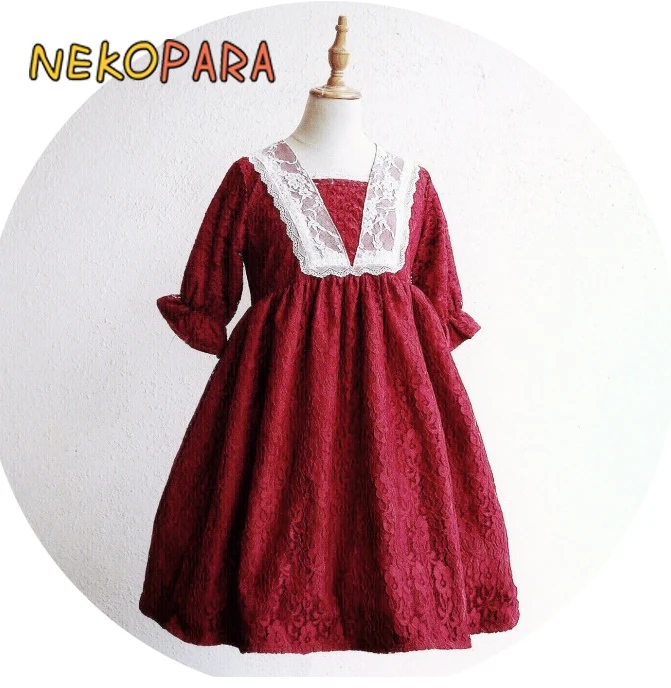 Vintage Palace Lolita Style Dark Red Half Sleeve Dress Women's Fine Lace Flower Hollow Out One Pice Cute
Vintage Palace Lolita Style Dark Red Half Sleeve Dress Women's Fine Lace Flower Hollow Out One Pice Cute