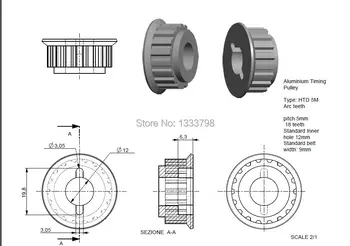 High quality personalized drawing 18teeth 5mm pitch pulley/ HTD5M pulleys 
High quality personalized drawing 18teeth 5mm pitch pulley/ HTD5M pulleys