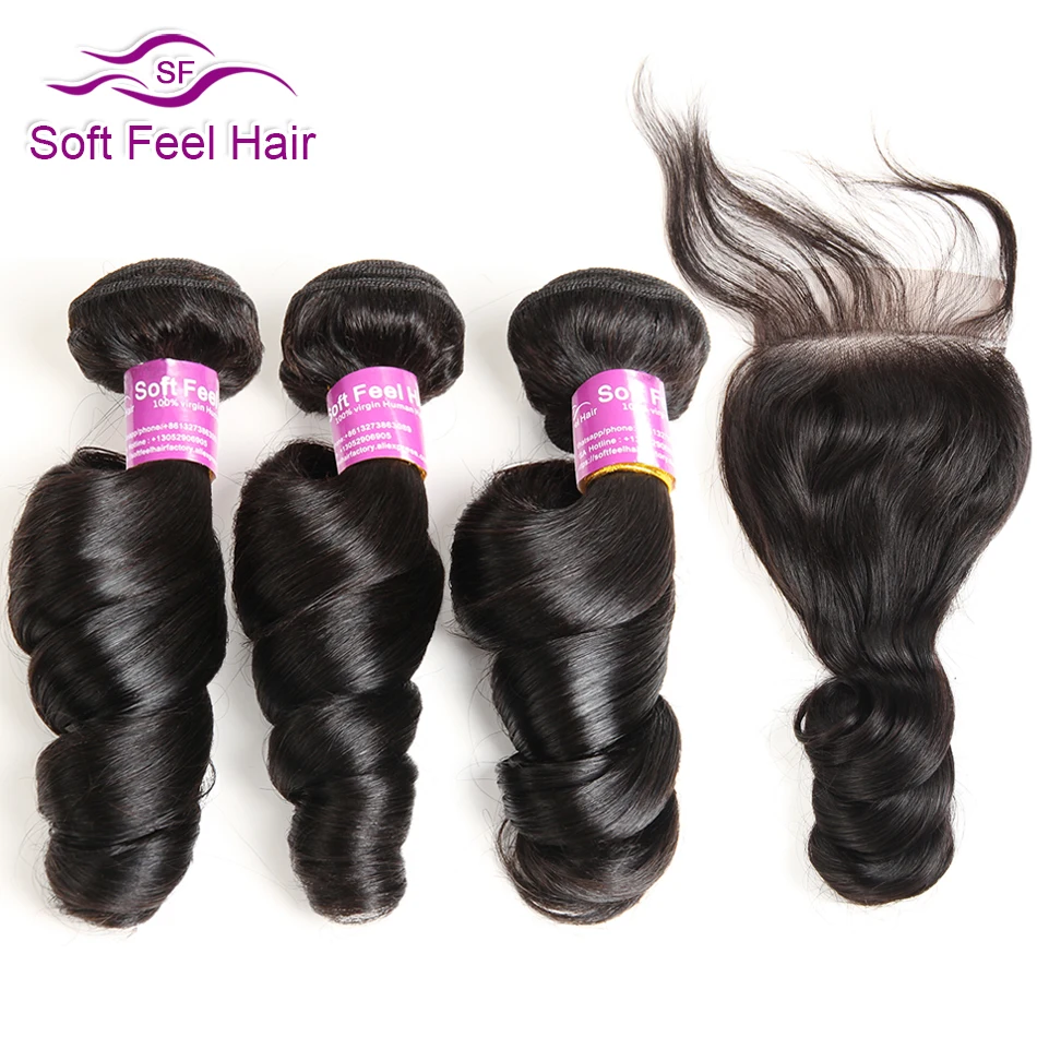 Soft Feel Hair Brazilian Loose Wave Bundles With Closure Human Hair Bundles With Closure Remy Hair 3 Bundles With Closure 4 Pcs
Soft Feel Hair Brazilian Loose Wave Bundles With Closure Human Hair Bundles With Closure Remy Hair 3 Bundles With Closure 4 Pcs