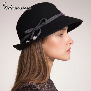 Sedancasesa 2020 New 100% Wool Felt Hat for Women Cap Winter Cloche Hats Fedoras Female Vintage Style Warm Floppy Ladies Hats
Sedancasesa 2020 New 100% Wool Felt Hat for Women Cap Winter Cloche Hats Fedoras Female Vintage Style Warm Floppy Ladies Hats