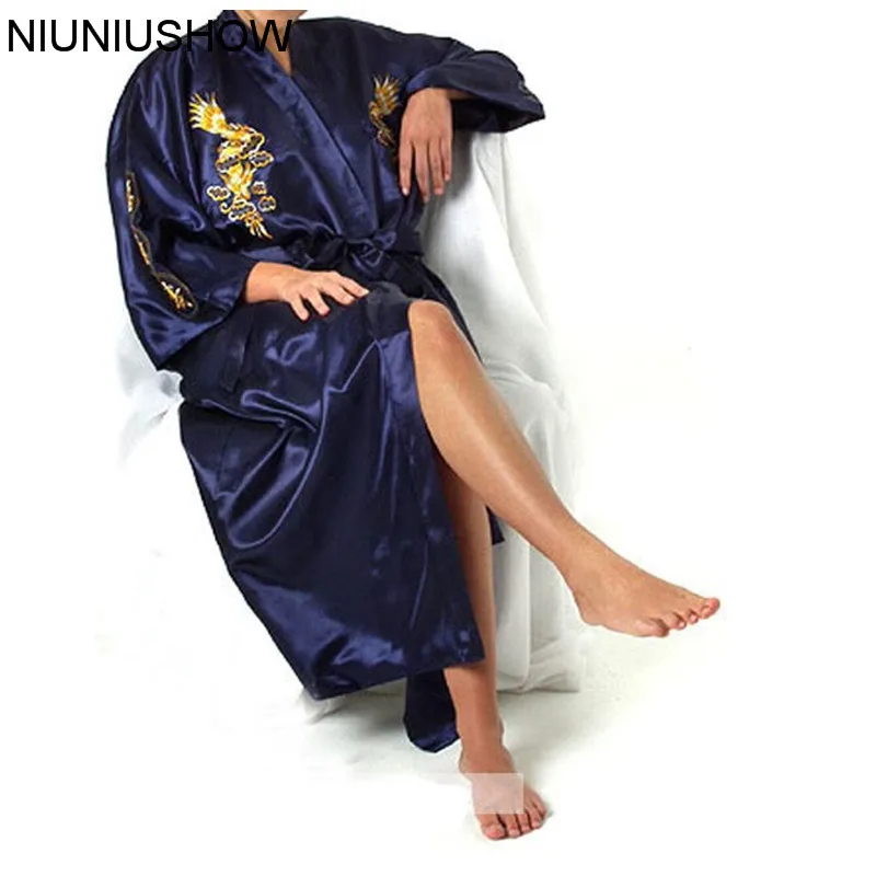 Free Shipping Navy Blue Chinese Women's Satin Silk Robe Embroidery Kimono Bath Gown Dragon Size S M L XL XXL XXXL S0008#
Free Shipping Navy Blue Chinese Women's Satin Silk Robe Embroidery Kimono Bath Gown Dragon Size S M L XL XXL XXXL S0008#