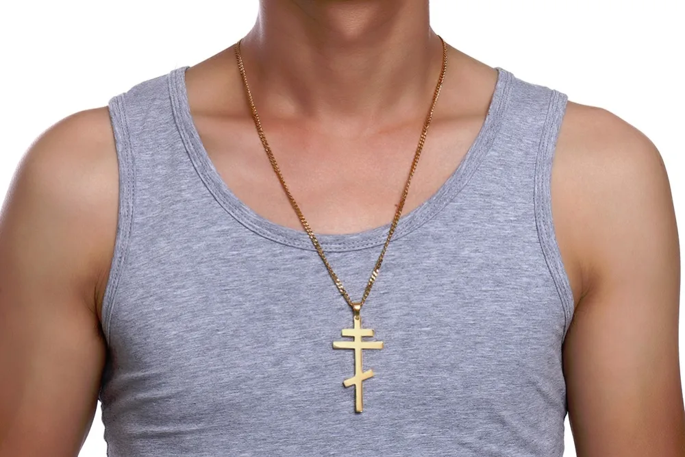 Authentic Russian Orthodox Cross Pendant Necklace for Men 19