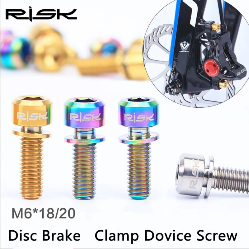 4pcs Disc Brake Screws Titanium MTB Mountain bike M6*18/M6*20mm Bolts Clamp Screws With Gasket Stigma Cone Head
4pcs Disc Brake Screws Titanium MTB Mountain bike M6*18/M6*20mm Bolts Clamp Screws With Gasket Stigma Cone Head