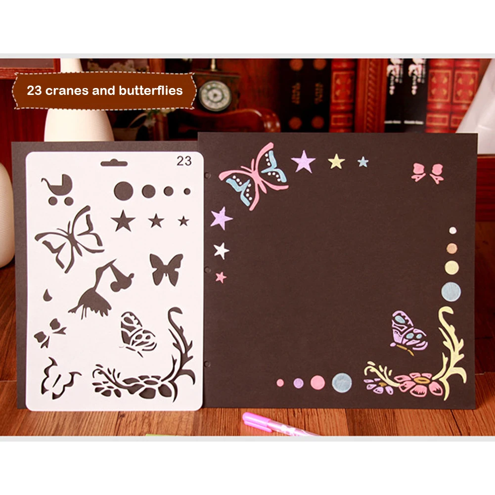 Crane and Butterfly Theme Lace Ruler Template DIY Photo Album Draw Tool Photo Album Decorating Tools for Kids 25.5X17.5cm
Crane and Butterfly Theme Lace Ruler Template DIY Photo Album Draw Tool Photo Album Decorating Tools for Kids 25.5X17.5cm