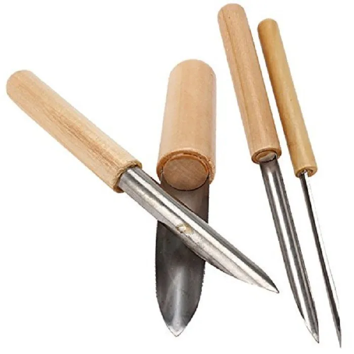 Description Picture 5 of item4 Pcs Pottery Clay Tools Half Round Hole Sludge Cutters Pottery Ceramics Drilling Sculpting Tool Polymer Clay Carving Modeling