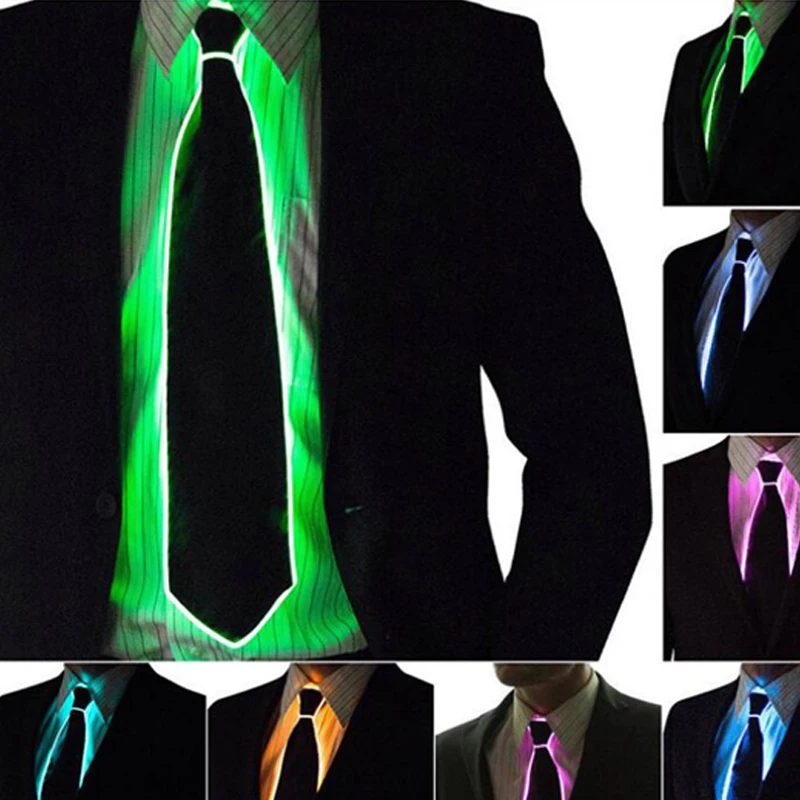 Светящийся светодиодный галстук rave Light 10 цветов светящийся для вечерние ринки