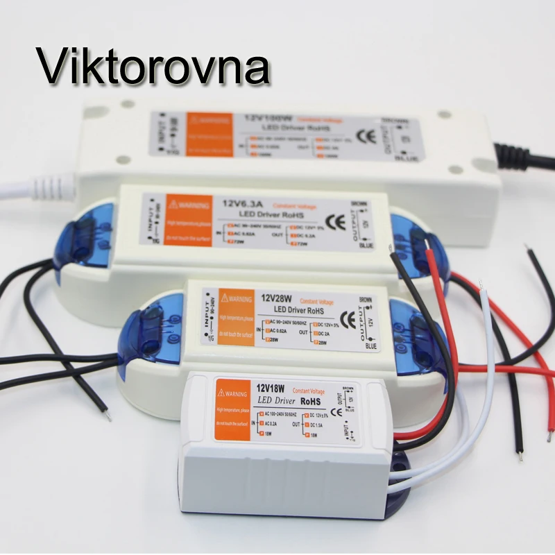 LED Power Supply DC12V 18W 28W 72W 100W LED Driver Power Adapter Lighting Transformers for 3528 5050 5630 SMD LED Strip Bulb
LED Power Supply DC12V 18W 28W 72W 100W LED Driver Power Adapter Lighting Transformers for 3528 5050 5630 SMD LED Strip Bulb