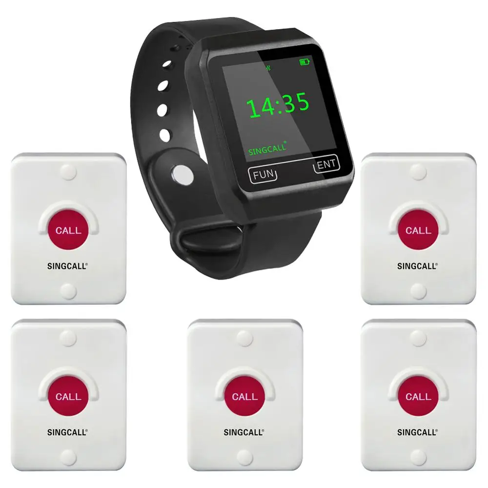 SINGCALL Wireless Service Calling Waiter, factory bell system,1 Watch Receiver with 5 Bells for Hospital, Restaurant,Coffee Shop
SINGCALL Wireless Service Calling Waiter, factory bell system,1 Watch Receiver with 5 Bells for Hospital, Restaurant,Coffee Shop