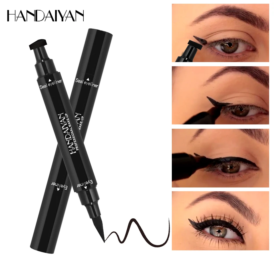 Eyeliner Stamp Black Double-ended Liquid Eye Liner Waterproof Eyes Makeup Tattoo Pen Triangle Seal Eyeliner Cosmetics
Eyeliner Stamp Black Double-ended Liquid Eye Liner Waterproof Eyes Makeup Tattoo Pen Triangle Seal Eyeliner Cosmetics