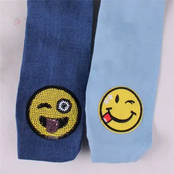 New Women's Hair Accessories,Smiley Embroidery Sequins Pattern Denim Hairbands,Girls Headband A288 
New Women's Hair Accessories,Smiley Embroidery Sequins Pattern Denim Hairbands,Girls Headband A288